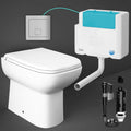 RAK Origin Square Back to Wall Toilet Set with Soft Close Seat & Dual Flush Concealed Cistern - Modern White Ceramic