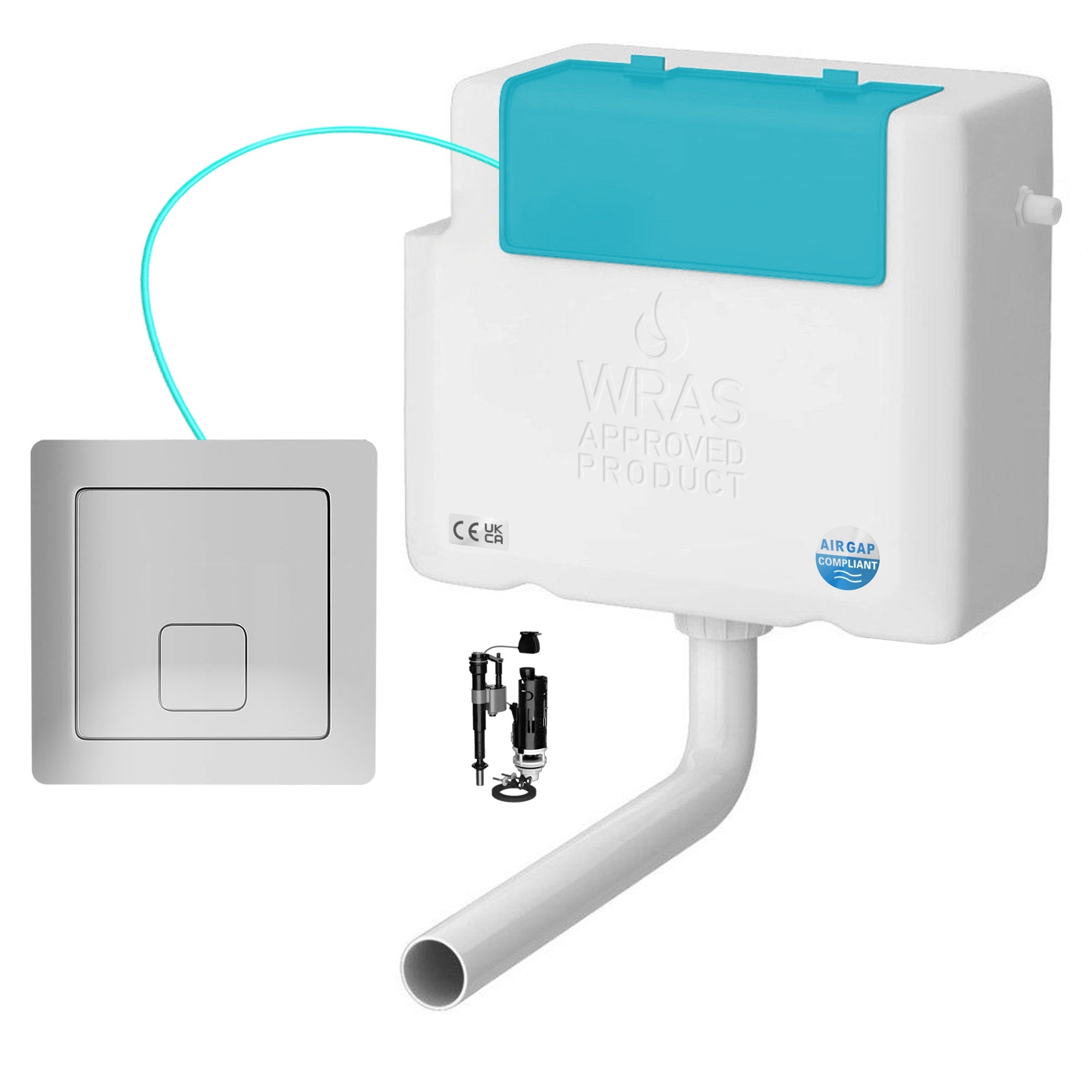 RAK Origin Square Back to Wall Toilet Set with Soft Close Seat & Dual Flush Concealed Cistern - Modern White Ceramic