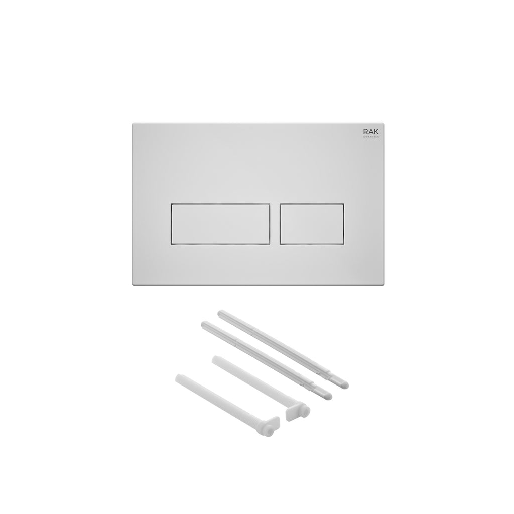 RAK Eco-Fix 0.82M Space-Saving Concealed Cistern Frame for Wall Hung WCs with Matt White Dual Flush Plate - WRAS Approved