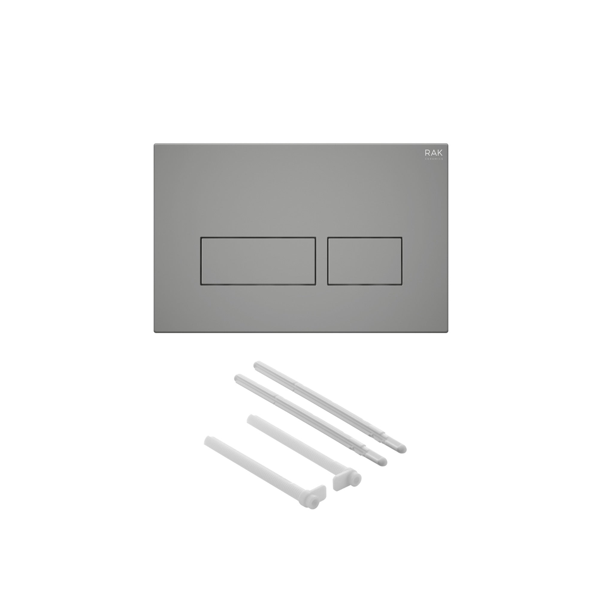 RAK Eco-Fix 0.82m Low Height Concealed Cistern Frame & Matt Grey Dual Flush Plate for Wall Hung WCs - WRAS Approved