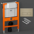 RAK Eco-Fix 0.82M Low-Height Concealed Cistern Frame for Wall Hung WC, Matt Cappuccino Dual Flush Plate, WRAS Approved