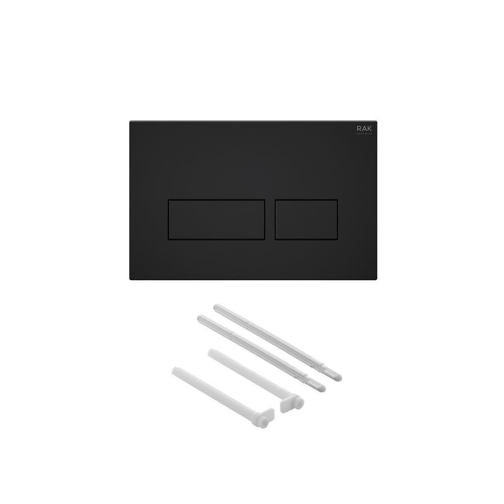 RAK Eco-Fix 0.82m Low Height Concealed Cistern Frame for Wall Hung WC - Matt Black Dual Flush Plate, WRAS Approved