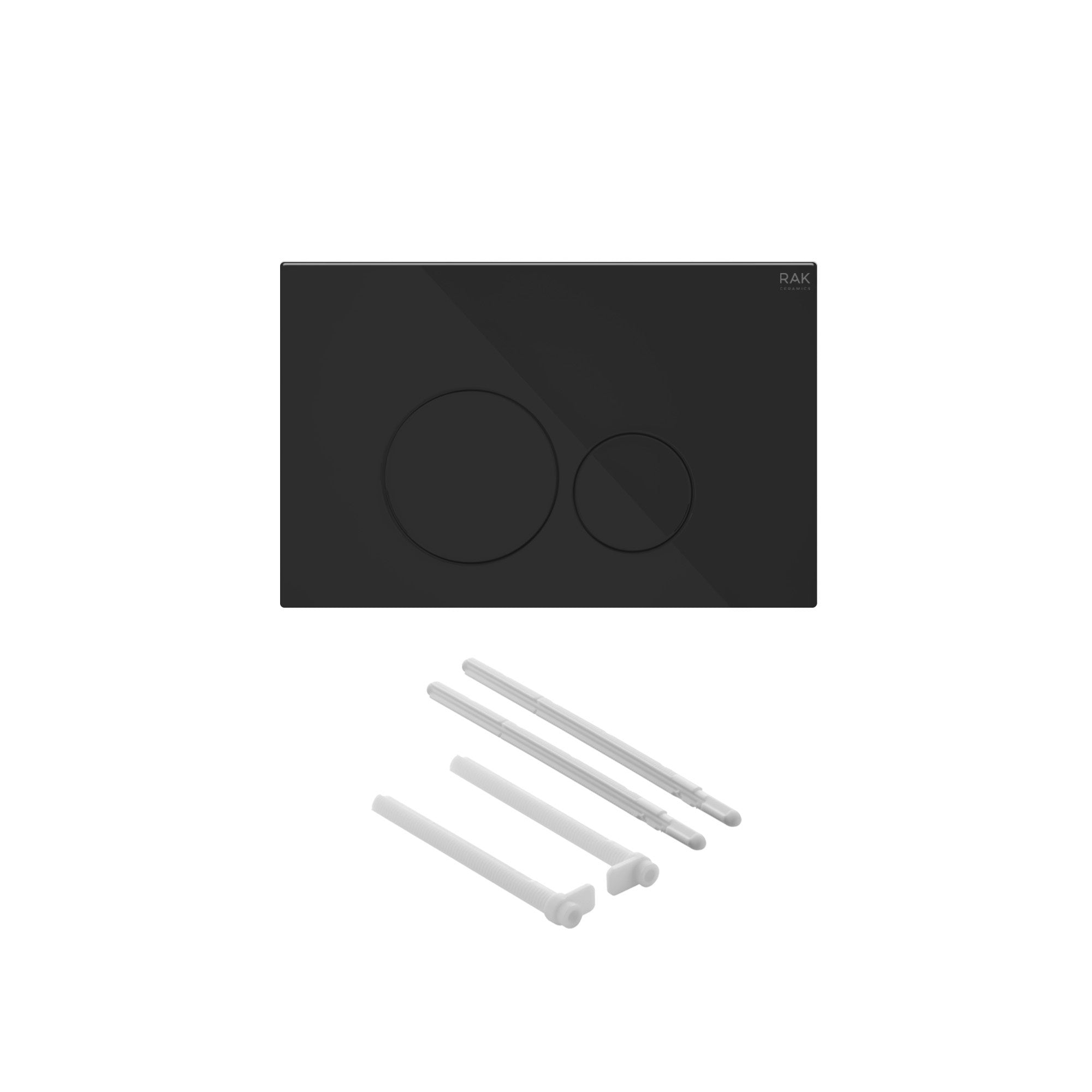 RAK Eco-Fix 0.82M Low Height Concealed Cistern Frame for Wall Hung WC Pans - Black Glass Dual Flush Plate, WRAS Approved