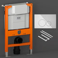 RAK Eco-Fix Low Height 0.82M Concealed Cistern Frame with White Glass Dual Flush Plate for Wall-Hung Toilets - WRAS Approved