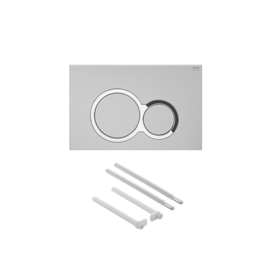 RAK Eco-Fix 0.82M Low-Height Concealed Cistern Frame, Matt Chrome Dual Flush Plate & Gloss Trim, Wall-Hung WCs, WRAS Approved