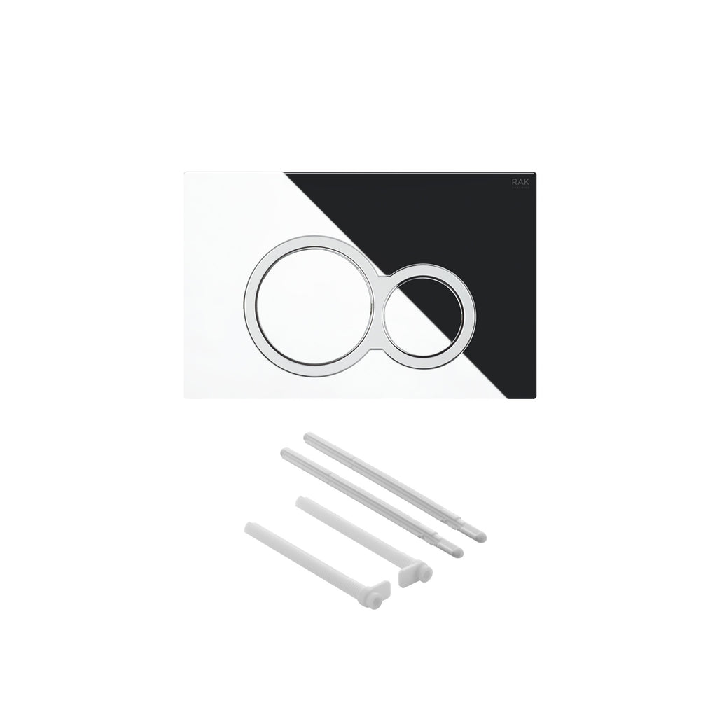 RAK Eco-Fix 0.82M Slimline Concealed Cistern Frame with Gloss Chrome Dual Flush Plate for Wall-Hung WCs - WRAS Approved