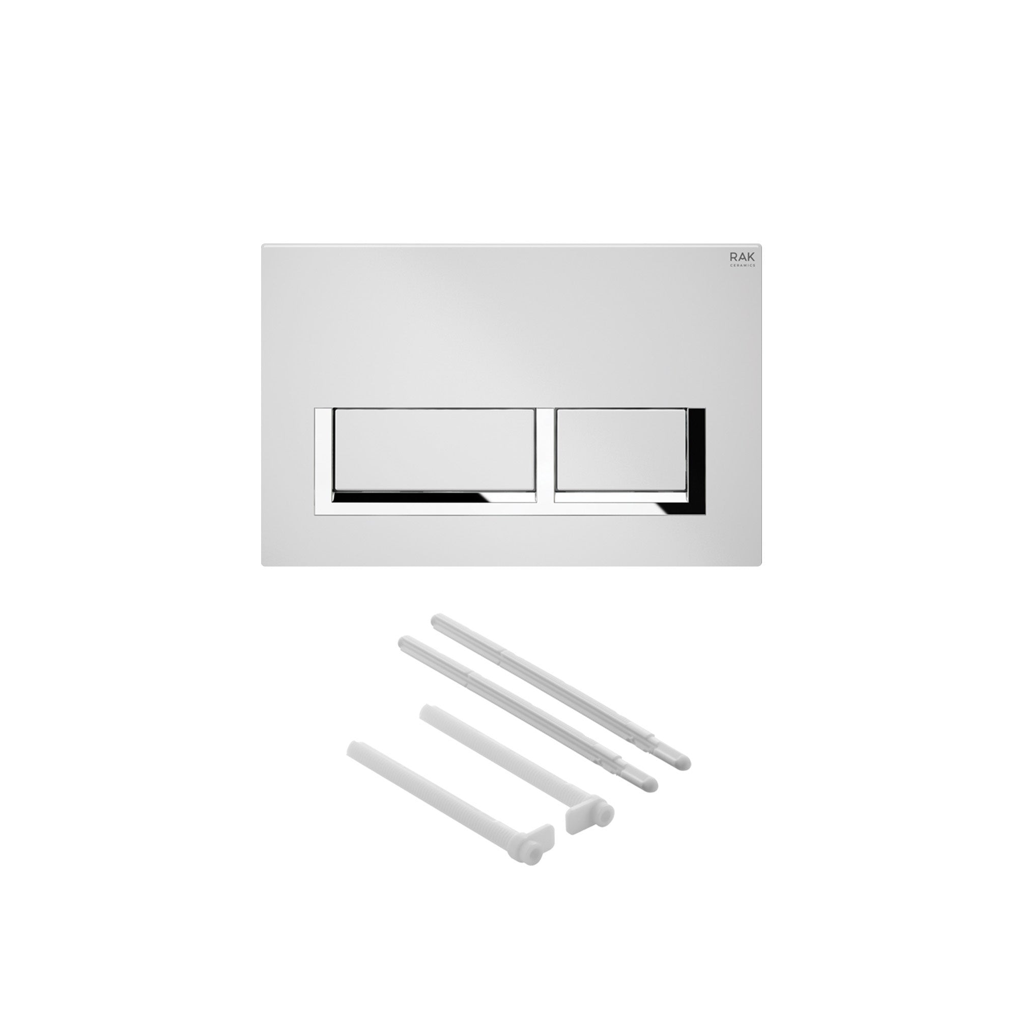 RAK Eco-Fix Slimline Concealed Cistern Frame with Matt Chrome Dual Flush Plate for Wall Hung WCs - WRAS Approved