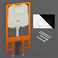 RAK Eco-Fix Compact Slimline 1140mm Concealed Cistern Frame for Wall-Hung WC & Gloss Chrome Round Dual Flush Plate, WRAS