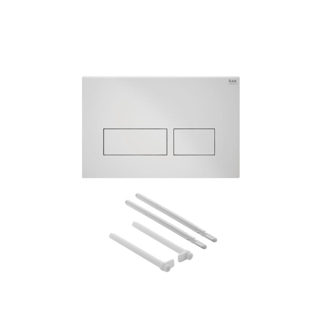RAK Eco-Fix Slimline Concealed Cistern Frame for Wall-Hung Toilets with Matt Chrome Dual Flush Plate - WRAS Approved