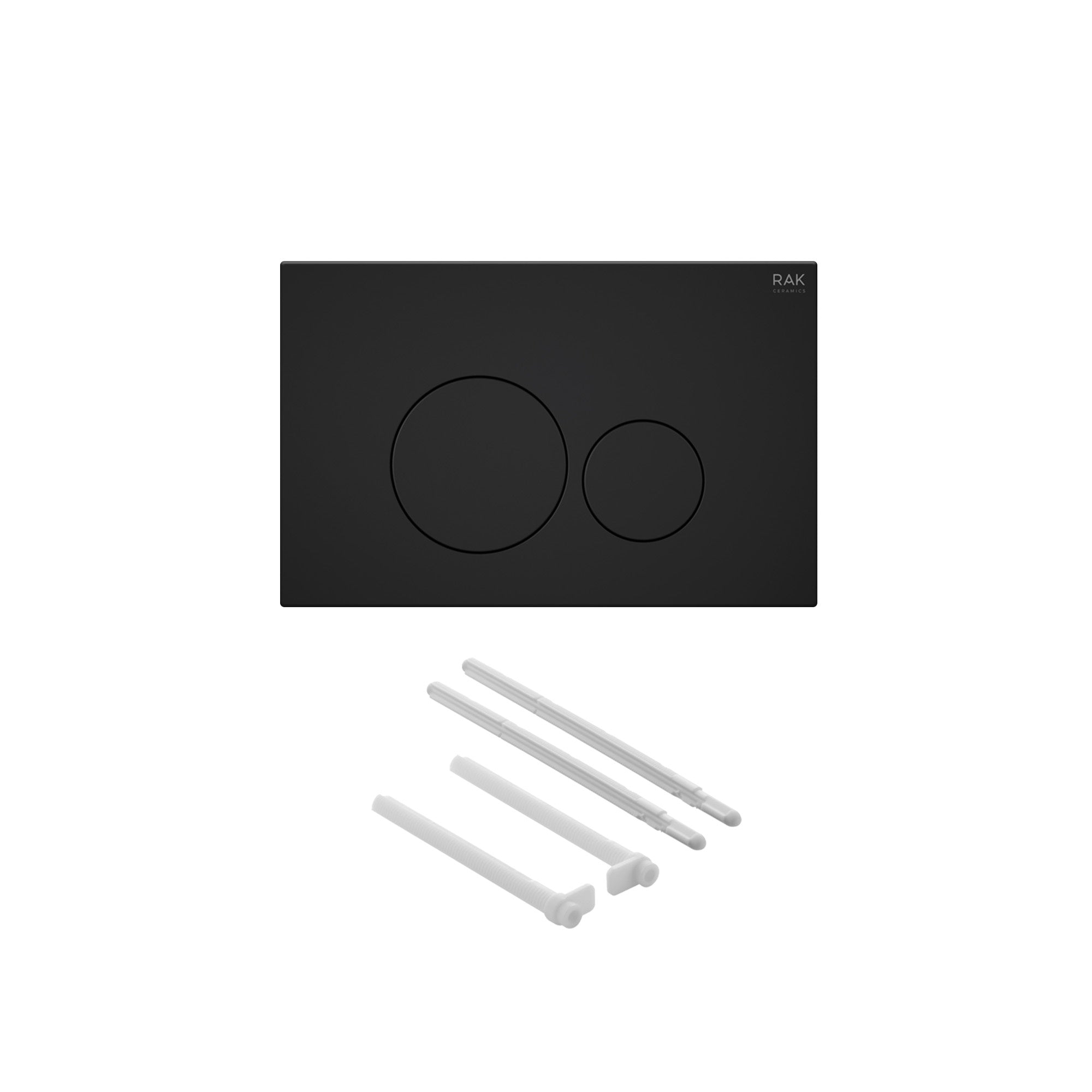 RAK Eco-Fix Slimline Concealed Cistern Frame for Wall Hung WC, Matt Black Dual Flush Plate, WRAS & UKCA Approved