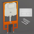 RAK Eco-Fix Slimline Concealed Cistern Frame for Wall Hung Toilets with Matt White Dual Flush Plate