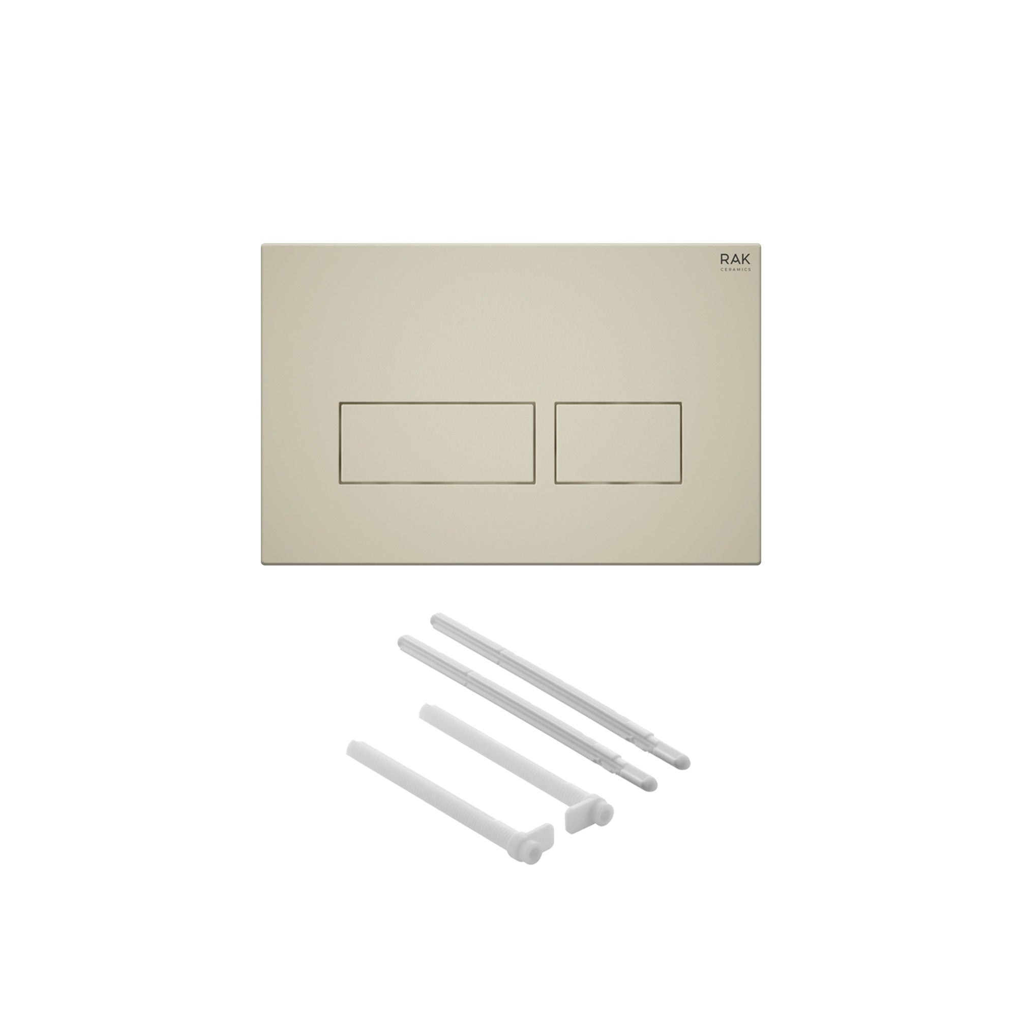 RAK Eco-Fix Slimline Concealed Cistern Frame for Wall Hung WC - 80mm Depth, Matt Greige Dual Flush Plate