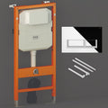 RAK Eco-Fix 1.14M Concealed Cistern Frame & Gloss Chrome Dual Flush Plate for Wall-Hung WCs - WRAS Approved