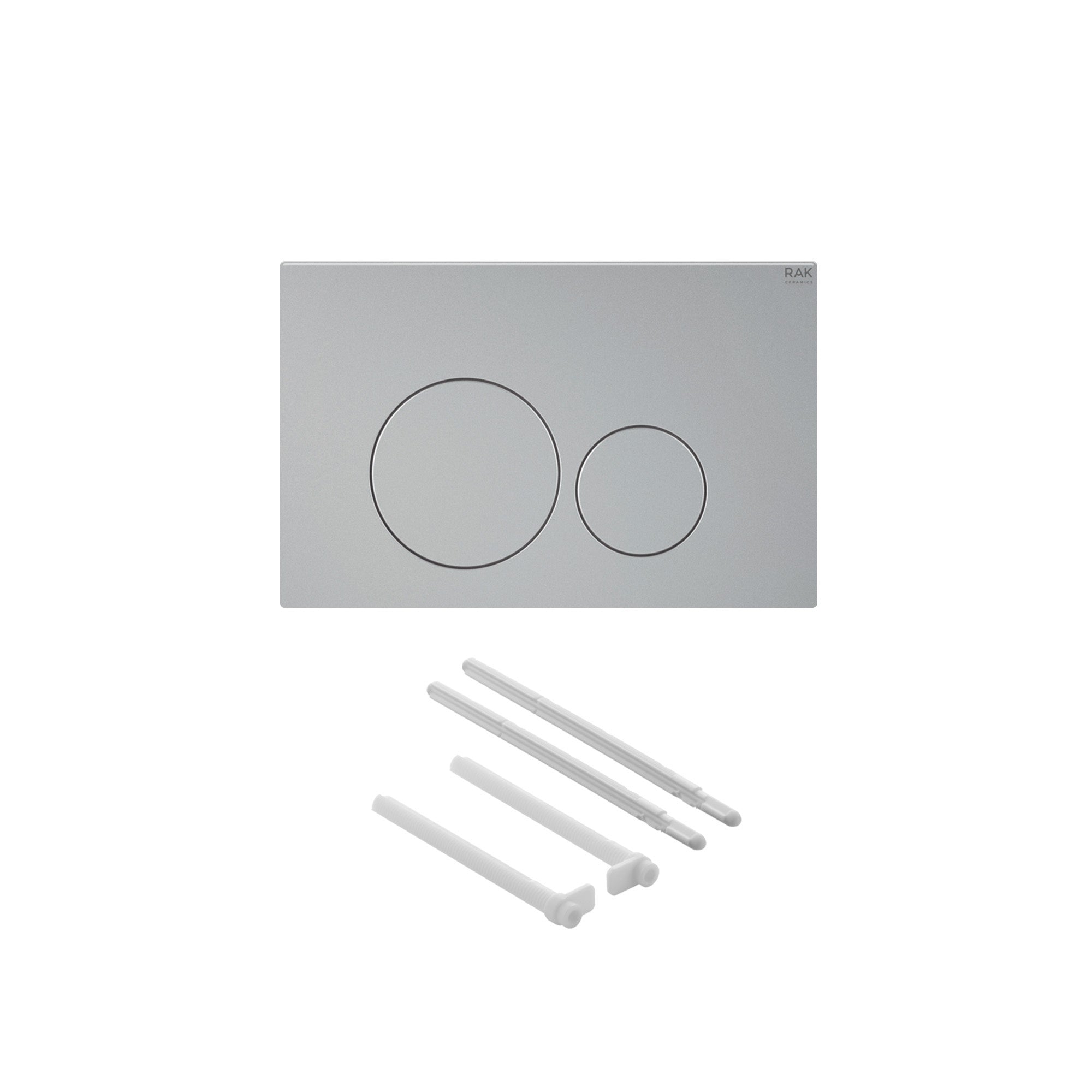 RAK Eco-Fix 1.14M Concealed Wall Hung WC Cistern Frame & Matt Chrome Round Dual Flush Plate, WRAS Approved