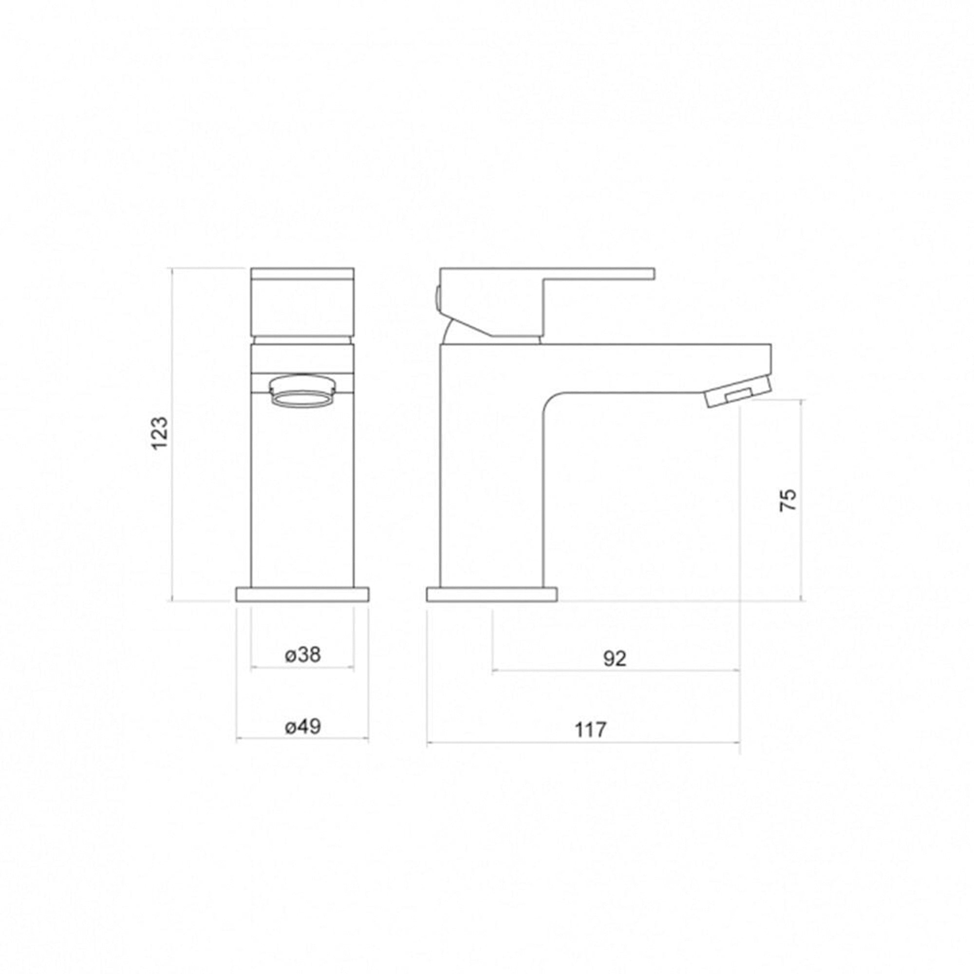 Square Chrome Thermostatic Overhead Shower Kit with Form Basin Mixer Tap Set & Shower Waste