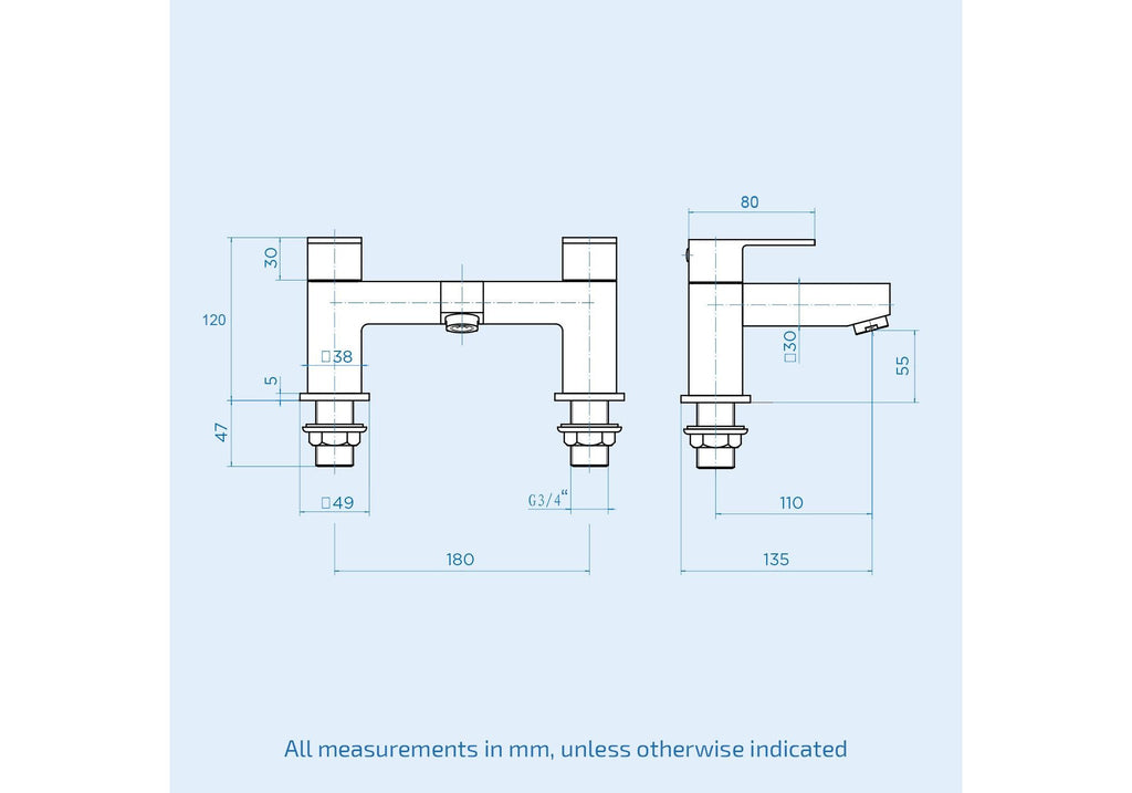 Square Chrome Thermostatic Overhead Shower Kit with Form Basin Mixer Tap & Bath Filler Set inc. Waste Set