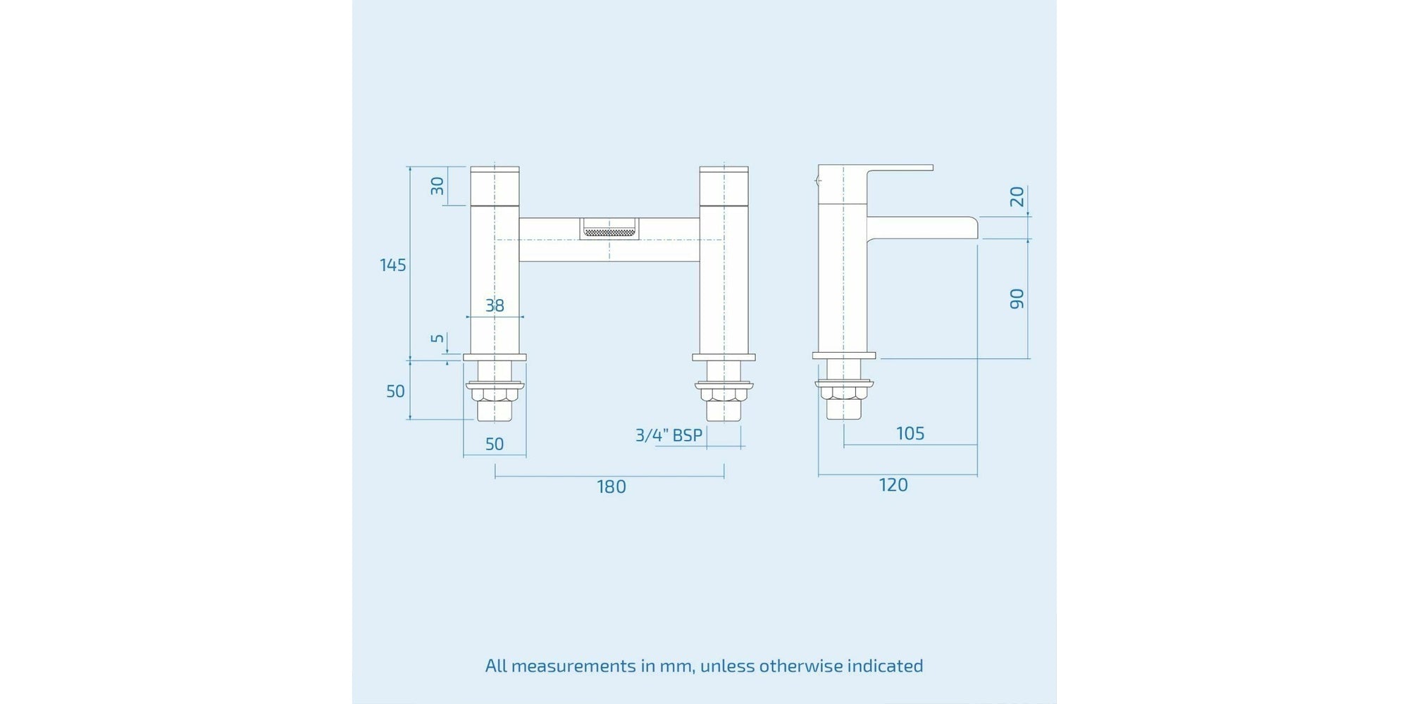 Square Chrome Thermostatic Overhead Shower Kit with Waterfall Basin Mixer Tap & Bath Filler Set inc. Waste Set