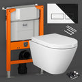 RAK Resort Wall Hung Toilet Set with Soft Close Seat & 0.82m Low Height Concealed Cistern Frame