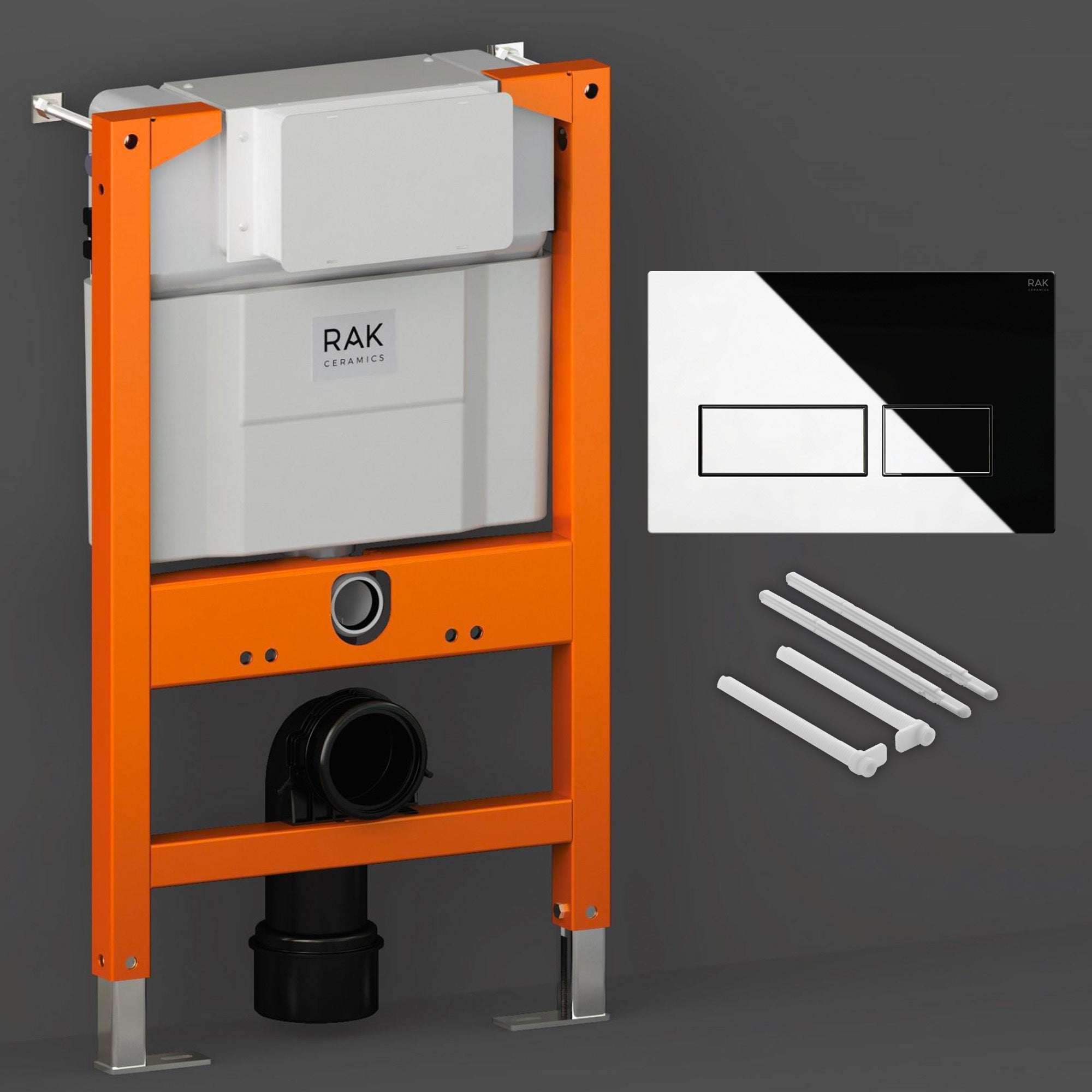RAK Resort Wall Hung Toilet Set with Soft Close Seat & 0.82m Low Height Concealed Cistern Frame
