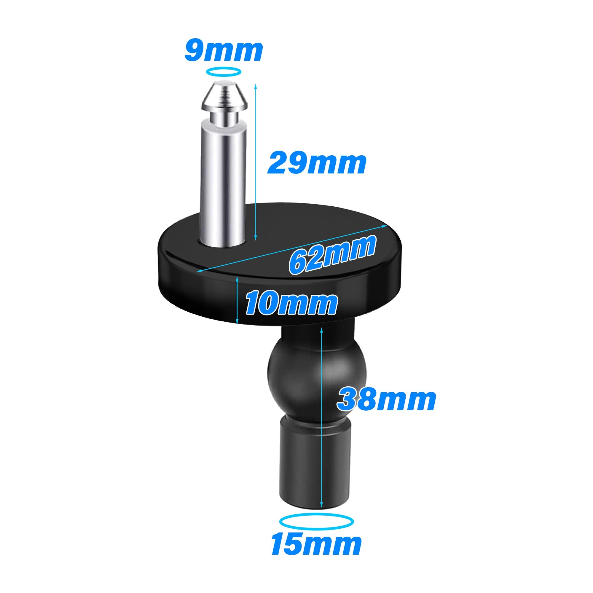 Matt Black Toilet Seat Hinges & Dual Flush Button for Close Coupled Toilets