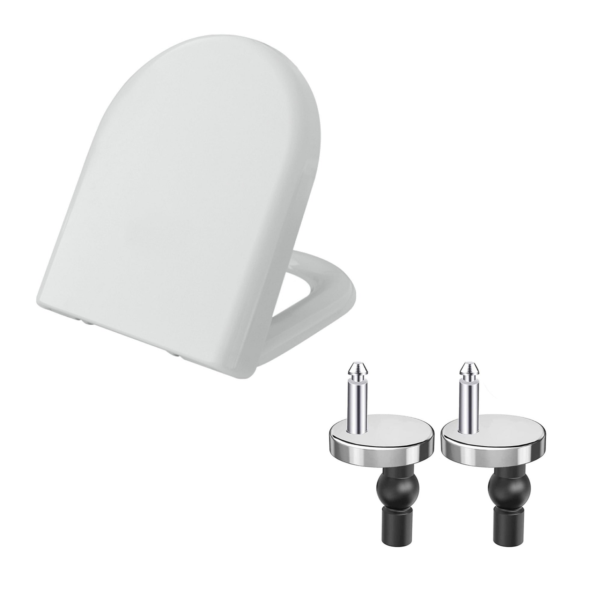 White D Shape Heavy Duty Top Fix Soft Close Quick Release Toilet Seat