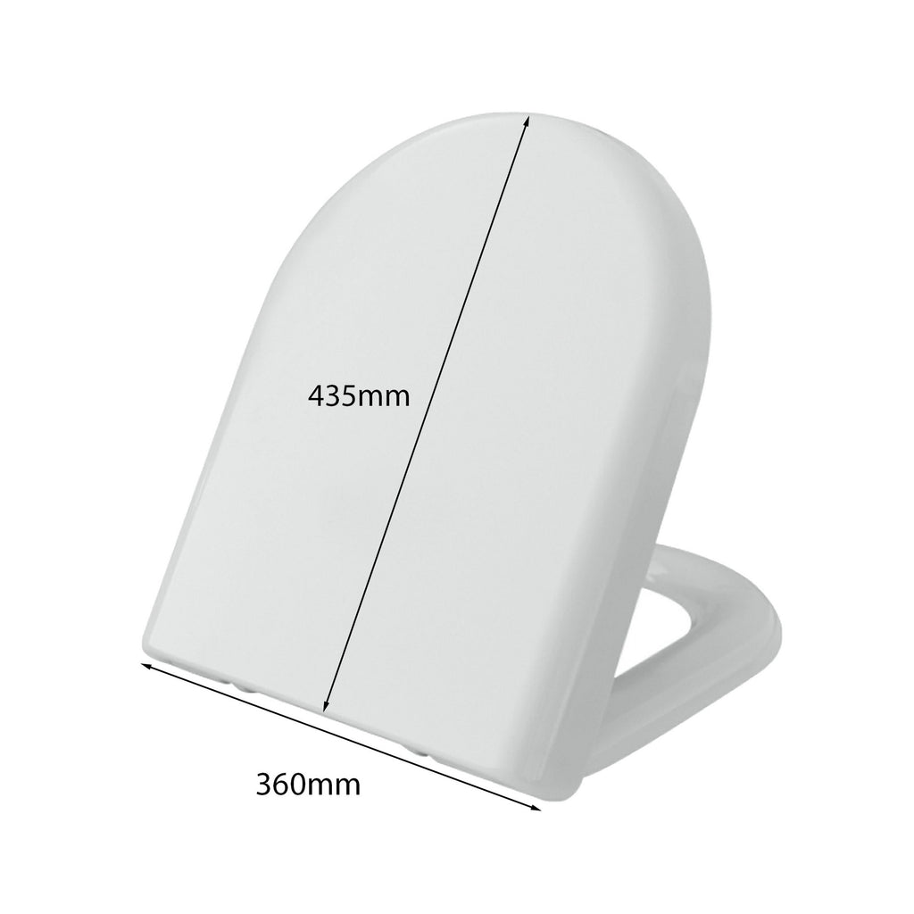 White D Shape Heavy Duty Top Fix Soft Close Quick Release Toilet Seat