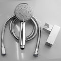 Chrome Multi Function Shower Head Handset with Flexible Hose and Wall Bracket Holder