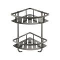 Brushed Black Double Shower Corner Caddy Basket