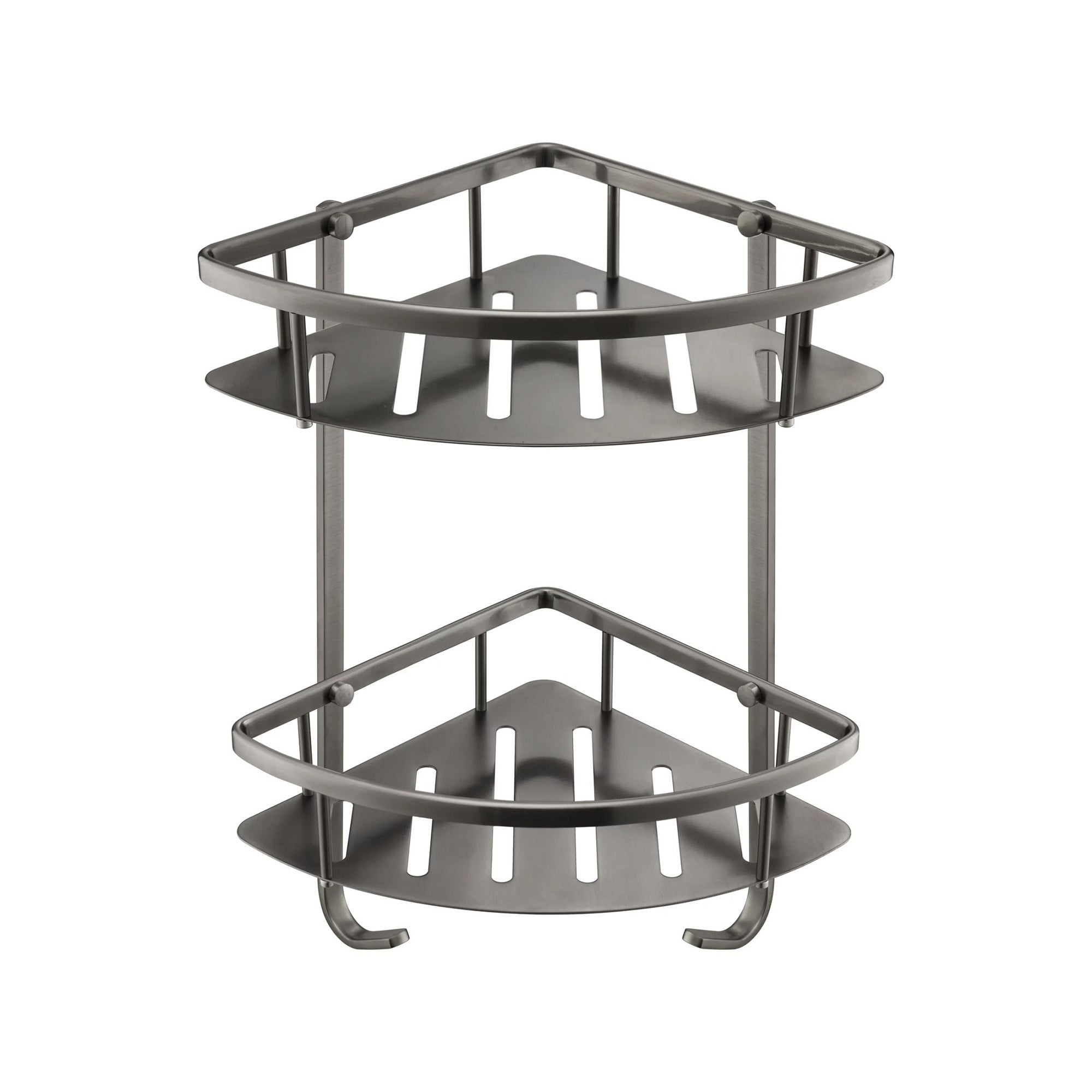Brushed Black Double Shower Corner Caddy Basket