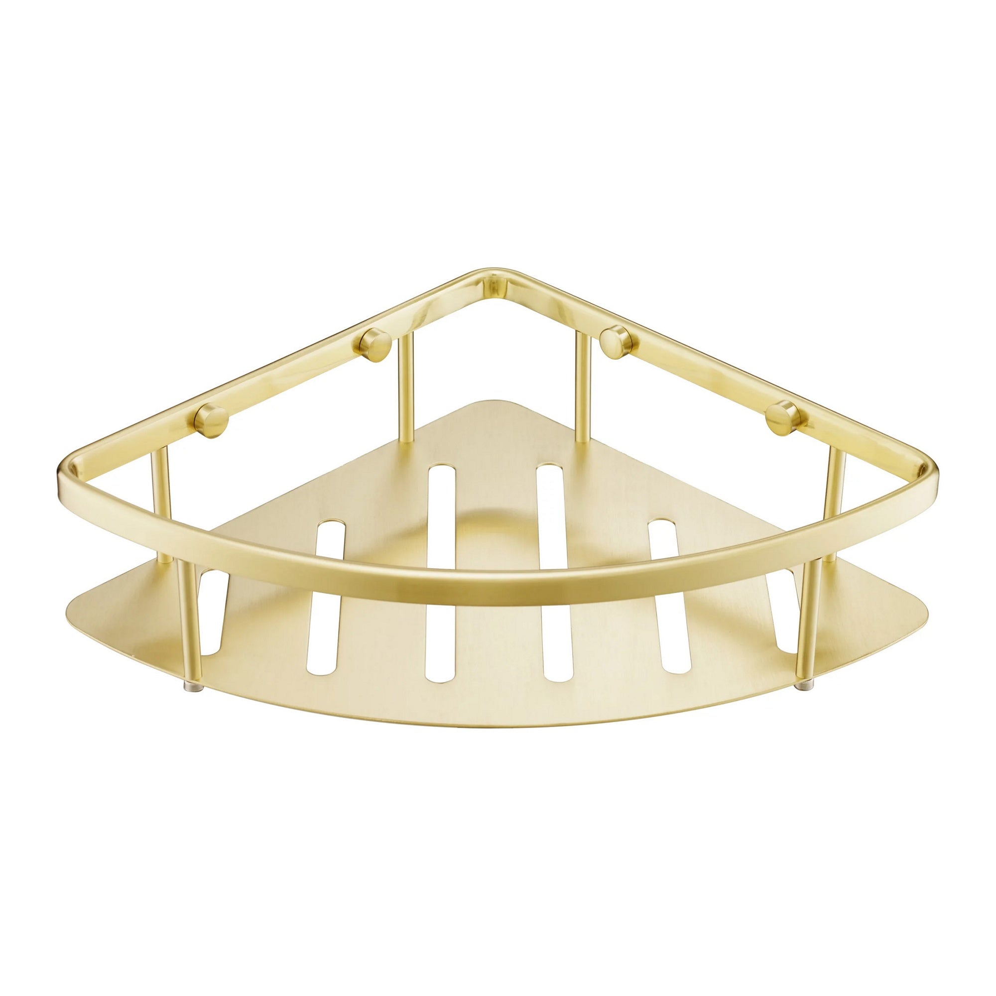 Brushed Brass Single Shower Corner Caddy Basket