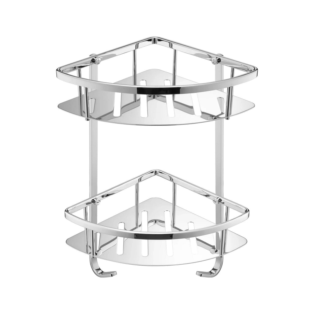 Chrome Double Shower Corner Caddy Basket