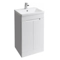 Selkirk 500mm Gloss White Freestanding Vanity Unit with Basin & 2 Doors - Modern Bathroom Cabinet