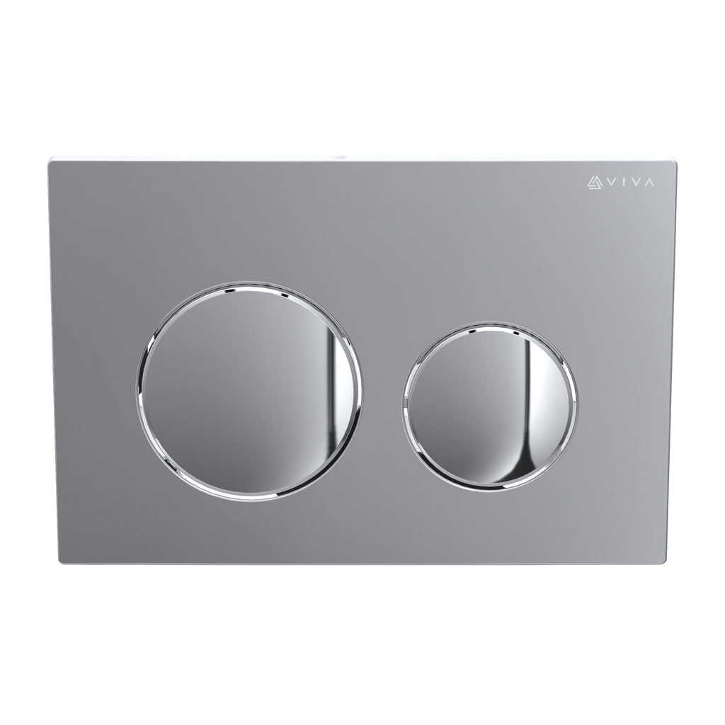 Viva Skylo Ultra Slim Wall Hung Toilet Concealed Cistern Frame with Gloss Chrome Dual Flush Plate & Connector Kit