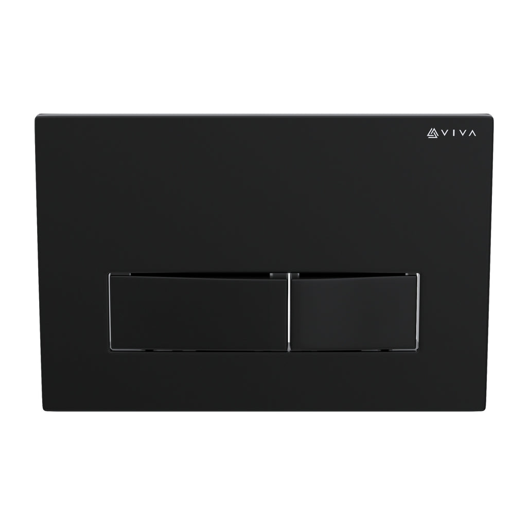 Viva by FNX Bathrooms™ SKYLO Ultra Slim Wall Hung Toilet Cistern Frame Set with Matt Black Dual Flush Plate & Angled Connector Kit