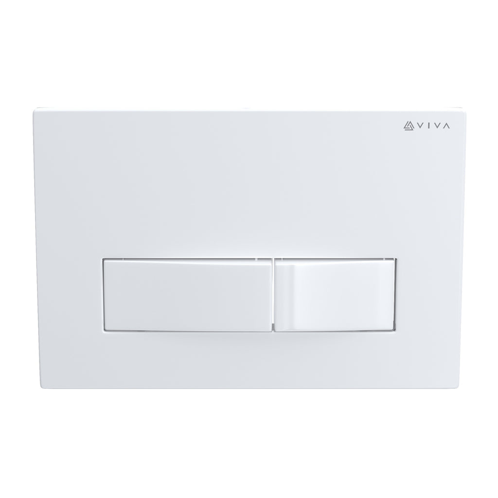 Viva SKYLO Slim Wall Hung Toilet Concealed Cistern Frame 3-in-1 Set with Gloss White Dual Flush Plate & Angled Connector Kit