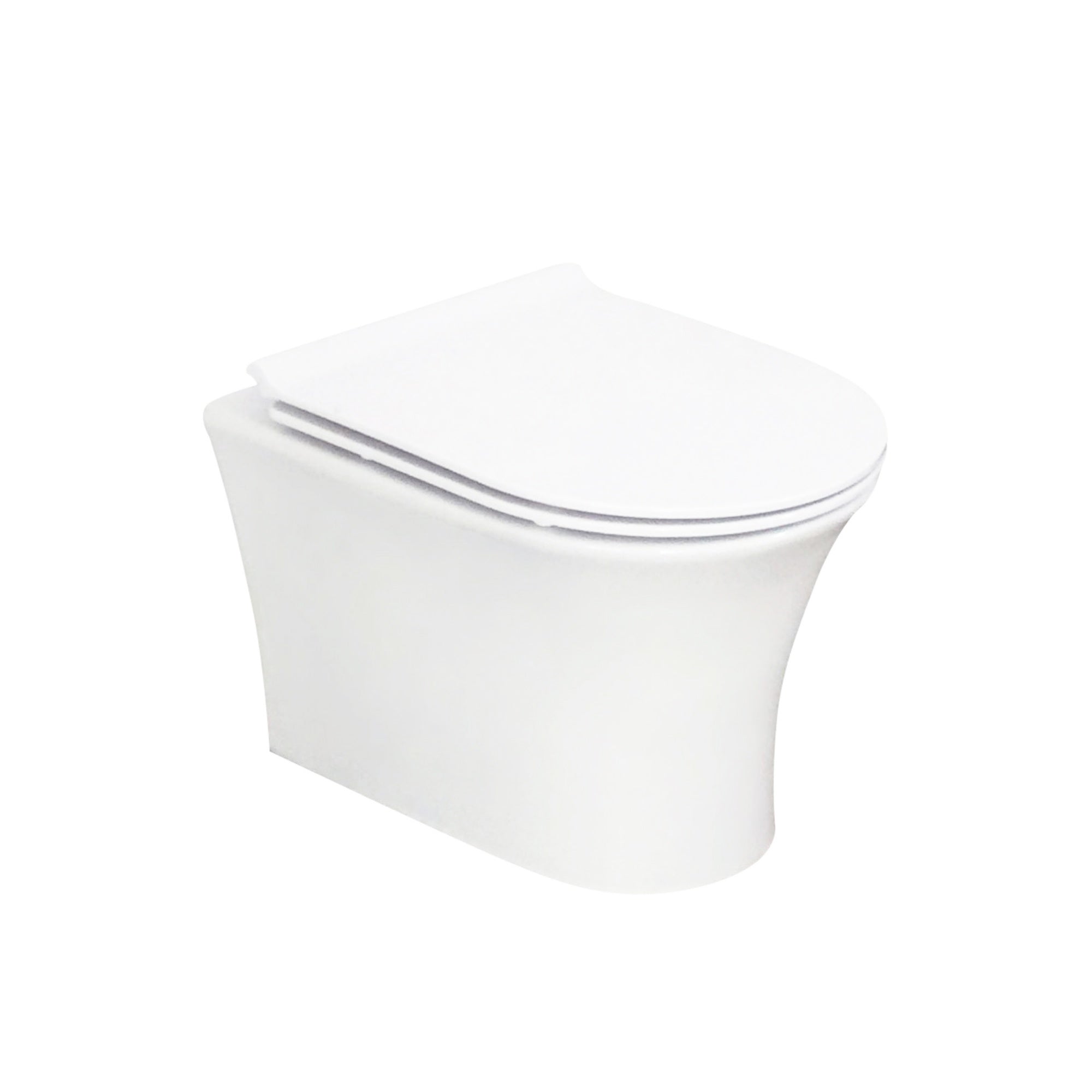Gloss White Hidden Fixation Rimless Wall Hung Toilet Pan & GROHE 0.82m Concealed WC Cistern Frame Set