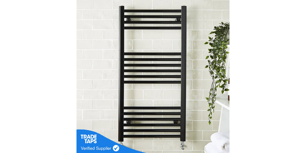 500x1600mm Matt Black Heated Towel Warmer Ladder Rail Radiator