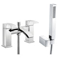 RAK Metropolitan Polished Chrome Bath Shower Mixer Tap, Solid Brass, Modern Square Design with Handset