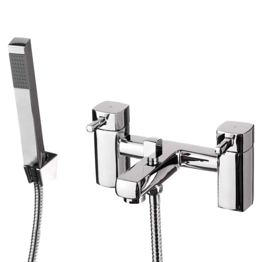 Square Modern Chrome Bathroom Bath Shower Mixer & Basin Sink Mono Tap-11036