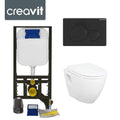 Concealed Wall Hung Toilet Adjustable Cistern Frame & Flush Plate SPA Black-0