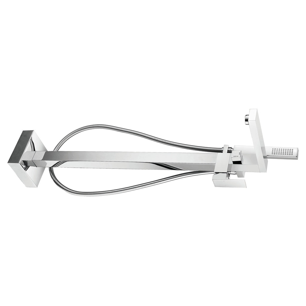 RAK Cubis Floor Standing Bath Shower Mixer Tap - Polished Chrome Solid Brass