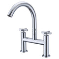RAK Ella Polished Chrome Bath Filler Mixer Tap with Cross-Head Handles, Modern Solid Brass UK Bathroom Tap