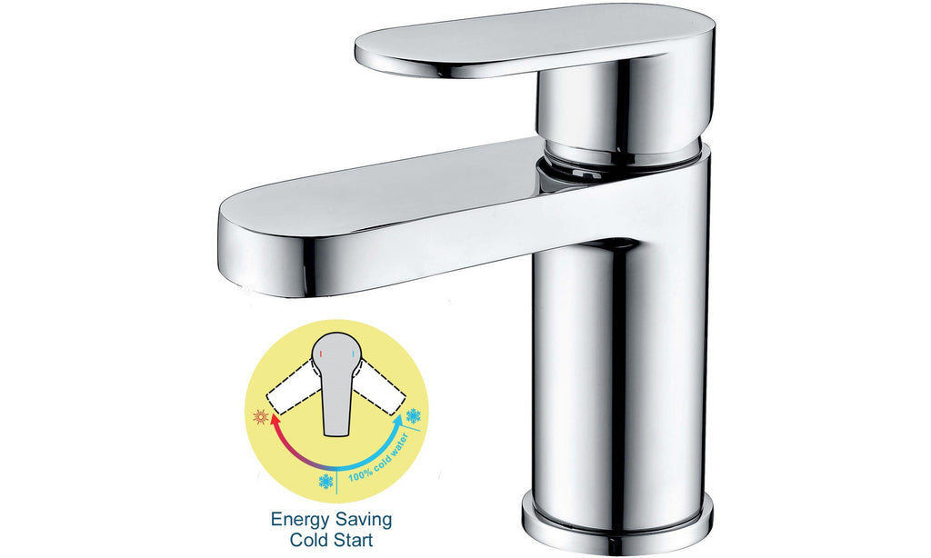 RAK Compact Round Basin Mixer Tap - Polished Chrome, Solid Brass, 15-Year Guarantee