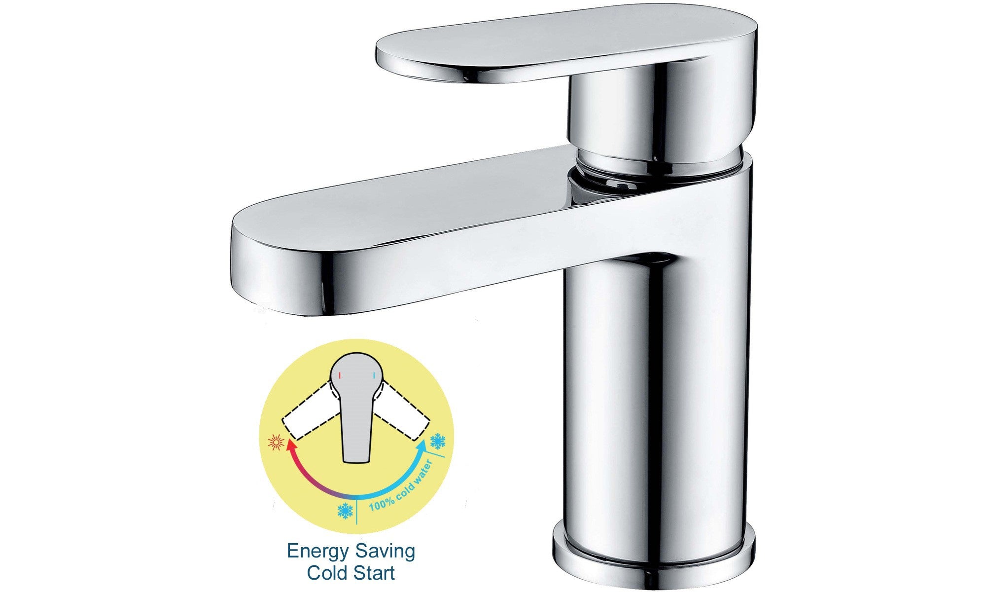 RAK Compact Round Basin Mixer Tap - Polished Chrome, Solid Brass, 15-Year Guarantee