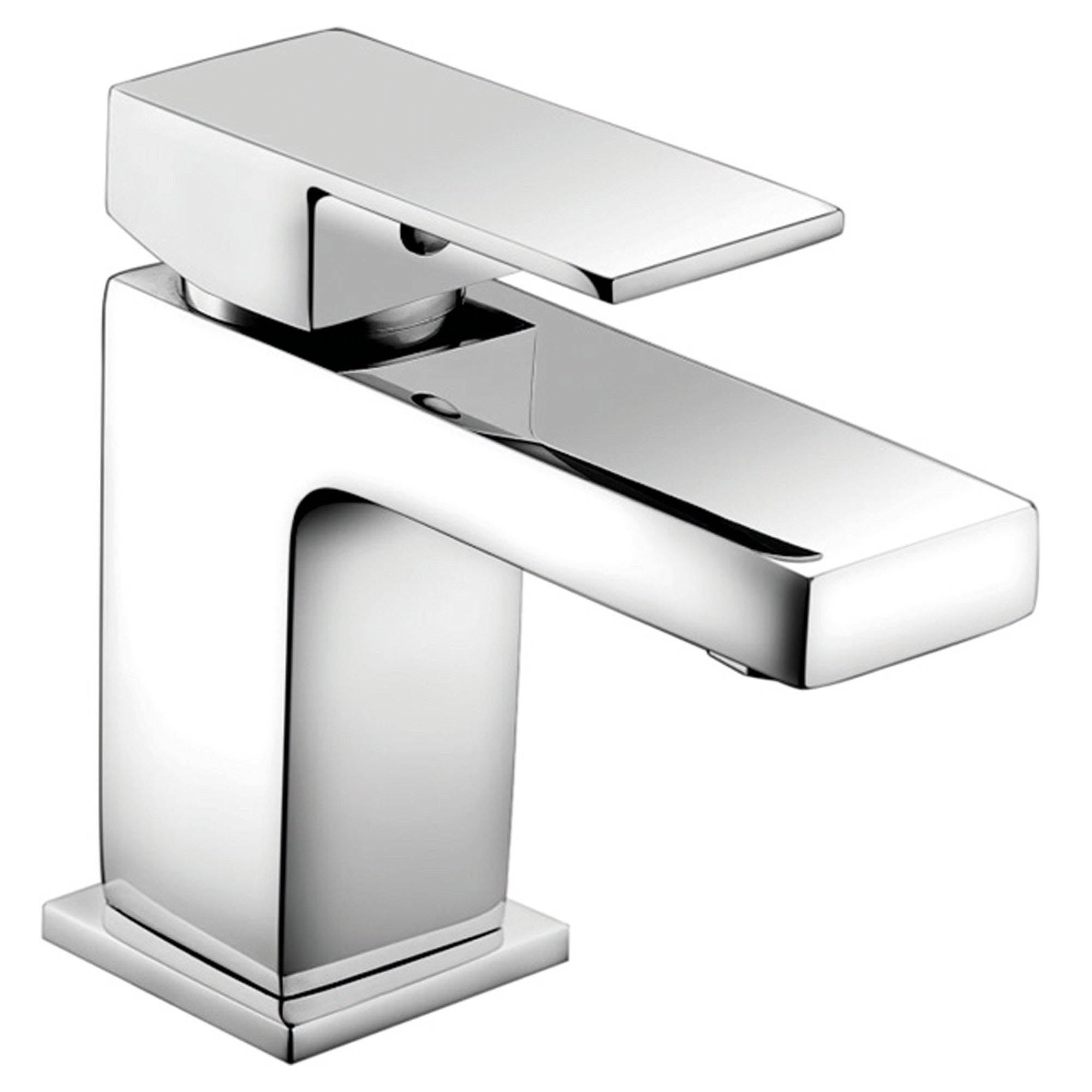 RAK Cubis Polished Chrome Modern Basin Mixer Tap with Waste - Solid Brass