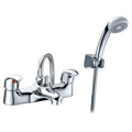 RAK Basic Polished Chrome Bath Shower Mixer Tap with Handset - Solid Brass, Modern Design, 15-Year Guarantee