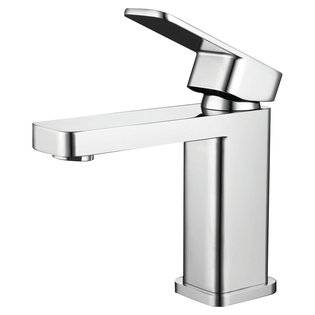 RAK Compact Square Basin Mixer Tap - Modern Polished Chrome & Solid Brass with Waste