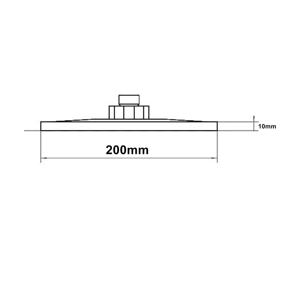 Chrome Square Solid Brass Easy Clean Fixed Swivel Shower Head with Elbow - 200x200mm