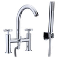 RAK Ella Solid Brass Polished Chrome Modern Bath Shower Mixer Tap with Handset - 15 Year Guarantee