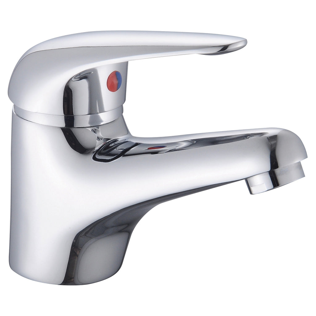 RAK Basic Basin Mono Mixer Tap - Polished Chrome, Solid Brass, Inc. Waste & Hoses